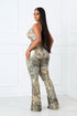 Shine Cutout Foil Halter Jumpsuit